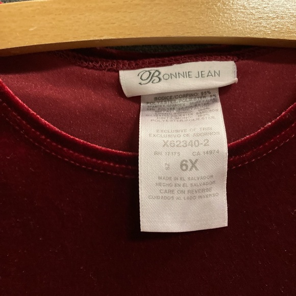 Bonnie Jean Girl’s Dress Youth Size 6X Velvet Holiday Christmas Long Sleeve  [V] - Picture 7 of 7
